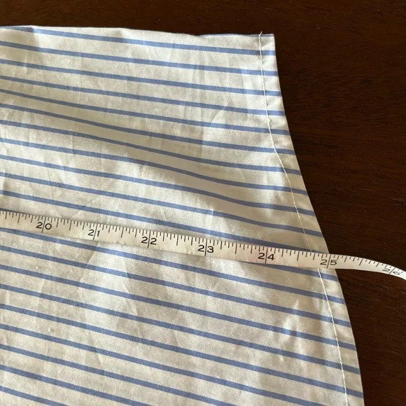 NWT Calvin Klein blue white ruffled neck one cold shoulder blouse - Picture 8 of 8